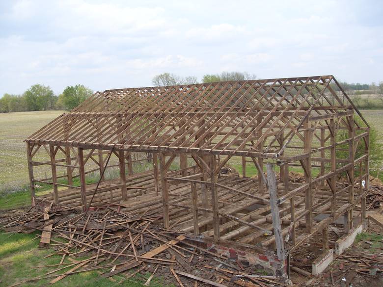 Shafer Barn Exterior with Siding Removed